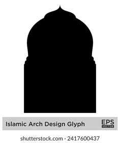 Islamic Arch Design Glyph Black Filled silhouettes Design pictogram symbol visual illustration