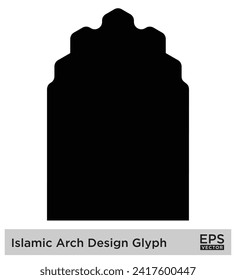 Islamic Arch Design Glyph Black Filled silhouettes Design pictogram symbol visual illustration