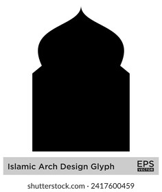 Islamic Arch Design Glyph Black Filled silhouettes Design pictogram symbol visual illustration