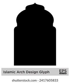 Islamic Arch Design Glyph Black Filled silhouettes Design pictogram symbol visual illustration