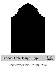 Islamic Arch Design Glyph Black Filled silhouettes Design pictogram symbol visual illustration