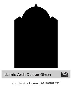 Islamic Arch Design Glyph Black Filled silhouettes Design pictogram symbol visual illustration