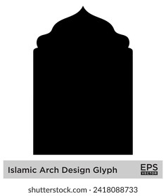 Islamic Arch Design Glyph Black Filled silhouettes Design pictogram symbol visual illustration