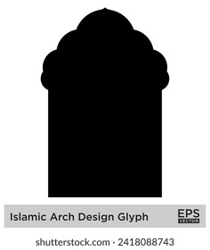 Islamic Arch Design Glyph Black Filled silhouettes Design pictogram symbol visual illustration