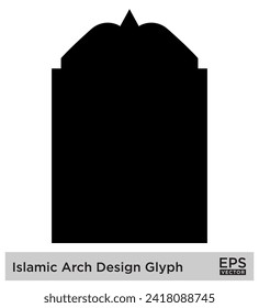 Diseño de arco islámico Glifo Siluetas rellenas de negro Diseño símbolo pictograma ilustración visual