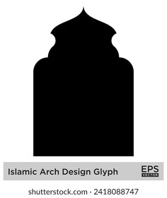 Islamic Arch Design Glyph Black Filled silhouettes Design pictogram symbol visual illustration