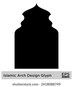 Islamic Arch Design Glyph Black Filled silhouettes Design pictogram symbol visual illustration