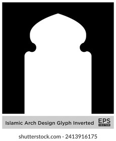 Diseño de arco islámico Glifo Siluetas rellenas de negro invertidas Diseño símbolo pictograma ilustración visual