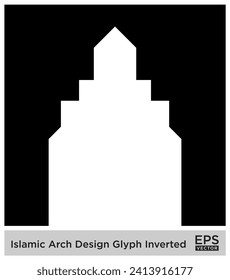 Diseño de arco islámico Glifo Siluetas rellenas de negro invertidas Diseño símbolo pictograma ilustración visual