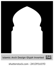 Islamic Arch Design Glyph Inverted Black Filled silhouettes Design pictogram symbol visual illustration