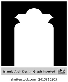 Islamic Arch Design Glyph Inverted Black Filled silhouettes Design pictogram symbol visual illustration