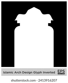 Islamic Arch Design Glyph Inverted Black Filled silhouettes Design pictogram symbol visual illustration
