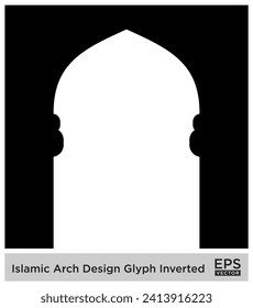 Islamic Arch Design Glyph Inverted Black Filled silhouettes Design pictogram symbol visual illustration