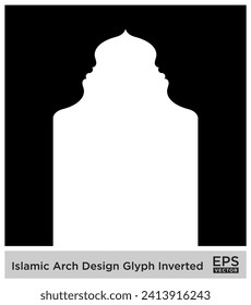 Islamic Arch Design Glyph Inverted Black Filled silhouettes Design pictogram symbol visual illustration
