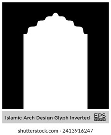 Diseño de arco islámico Glifo Siluetas rellenas de negro invertidas Diseño símbolo pictograma ilustración visual