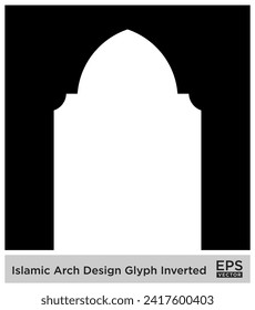 Diseño de arco islámico Glifo Siluetas rellenas de negro invertidas Diseño símbolo pictograma ilustración visual