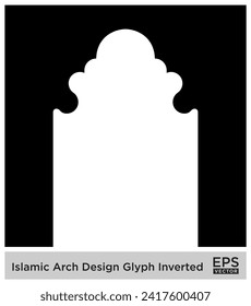 Islamic Arch Design Glyph Inverted Black Filled silhouettes Design pictogram symbol visual illustration
