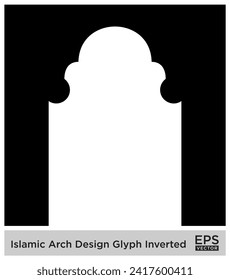 Diseño de arco islámico Glifo Siluetas rellenas de negro invertidas Diseño símbolo pictograma ilustración visual