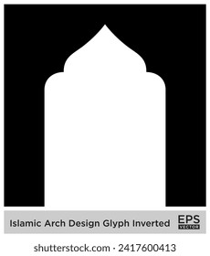 Diseño de arco islámico Glifo Siluetas rellenas de negro invertidas Diseño símbolo pictograma ilustración visual