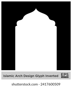 Islamic Arch Design Glyph Inverted Black Filled silhouettes Design pictogram symbol visual illustration
