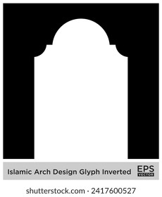 Diseño de arco islámico Glifo Siluetas rellenas de negro invertidas Diseño símbolo pictograma ilustración visual