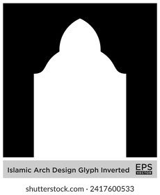 Islamic Arch Design Glyph Inverted Black Filled silhouettes Design pictogram symbol visual illustration