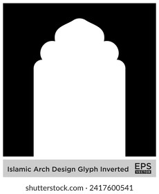 Islamic Arch Design Glyph Inverted Black Filled silhouettes Design pictogram symbol visual illustration