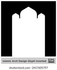 Islamic Arch Design Glyph Inverted Black Filled silhouettes Design pictogram symbol visual illustration