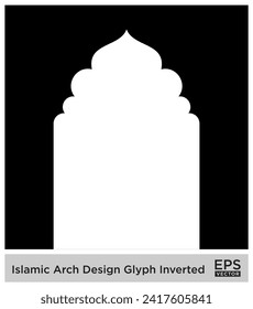 Islamic Arch Design Glyph Inverted Black Filled silhouettes Design pictogram symbol visual illustration