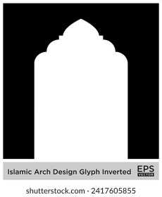 Islamic Arch Design Glyph Inverted Black Filled silhouettes Design pictogram symbol visual illustration