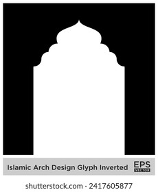 Islamic Arch Design Glyph Inverted Black Filled silhouettes Design pictogram symbol visual illustration