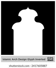 Islamic Arch Design Glyph Inverted Black Filled silhouettes Design pictogram symbol visual illustration