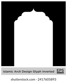 Islamic Arch Design Glyph Inverted Black Filled silhouettes Design pictogram symbol visual illustration