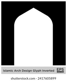 Islamic Arch Design Glyph Inverted Black Filled silhouettes Design pictogram symbol visual illustration