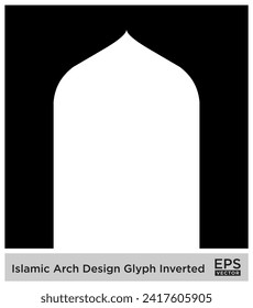 Diseño de arco islámico Glifo Siluetas rellenas de negro invertidas Diseño símbolo pictograma ilustración visual