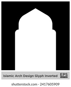Islamic Arch Design Glyph Inverted Black Filled silhouettes Design pictogram symbol visual illustration