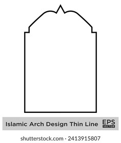 Islamic Arch Design Thin Line Black stroke silhouettes Design pictogram symbol visual illustration