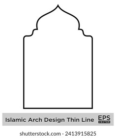 Islamic Arch Design Thin Line Black stroke silhouettes Design pictogram symbol visual illustration