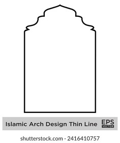Islamic Arch Design Thin Line Black stroke silhouettes Design pictogram symbol visual illustration