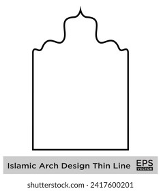 Islamic Arch Design Thin Line Black stroke silhouettes Design pictogram symbol visual illustration