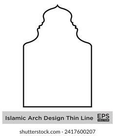 Islamic Arch Design Thin Line Black stroke silhouettes Design pictogram symbol visual illustration