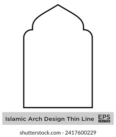 Islamic Arch Design Thin Line Black stroke silhouettes Design pictogram symbol visual illustration