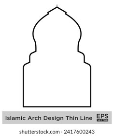 Islamic Arch Design Thin Line Black stroke silhouettes Design pictogram symbol visual illustration