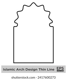 Islamic Arch Design Thin Line Black stroke silhouettes Design pictogram symbol visual illustration