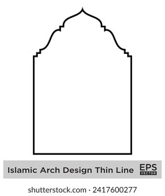 Islamic Arch Design Thin Line Black stroke silhouettes Design pictogram symbol visual illustration