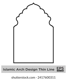 Islamic Arch Design Thin Line Black stroke silhouettes Design pictogram symbol visual illustration