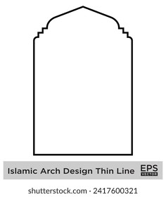 Islamic Arch Design Thin Line Black stroke silhouettes Design pictogram symbol visual illustration