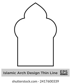 Islamic Arch Design Thin Line Black stroke silhouettes Design pictogram symbol visual illustration