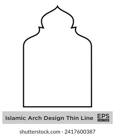 Islamic Arch Design Thin Line Black stroke silhouettes Design pictogram symbol visual illustration