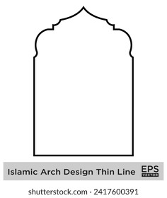 Islamic Arch Design Thin Line Black stroke silhouettes Design pictogram symbol visual illustration